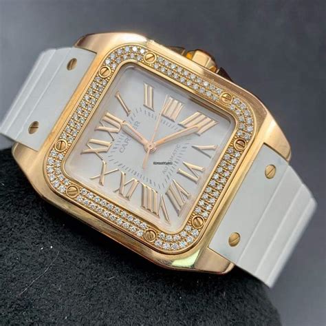 cartier square watches|cartier santos 100 diamond bezel.